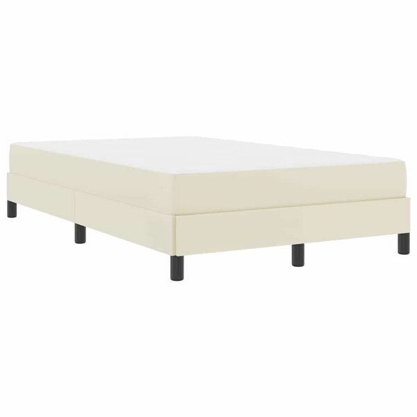 vidaXL Lit avec matelas Crème 120 x 200 cm Faux cuir