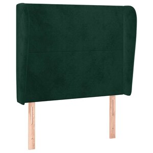vidaXL Tête de lit avec oreilles Vert foncé 83x23x118/128 cm Velours