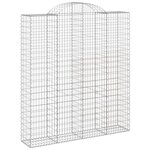 vidaXL Paniers à gabions arqués 3 Pièces 200x50x220/240 cm Fer galvanisé
