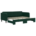 vidaXL Lit de jour avec gigogne sans matelas vert foncé 90x200 cm