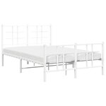 vidaXL Cadre de lit métal sans matelas et pied de lit blanc 120x200 cm