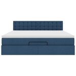 VidaXL Cadre de lit ottoman avec matelas bleu 180x200 cm tissu
