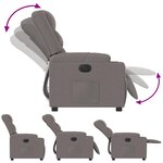 vidaXL Fauteuil inclinable électrique Taupe Tissu
