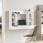 vidaXL Bureau mural blanc 105x48x75 cm bois d'ingénierie