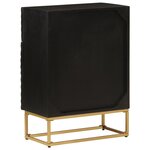vidaXL Commode noir 55x30x76 cm bois massif de manguier et fer