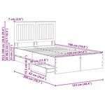 vidaXL Cadre de lit Chêne brun 120 x 200 cm Bois Ingénierie