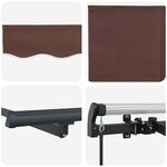 vidaXL Auvent Rétractable Marron 400 x 200 cm Polyester et Aluminium