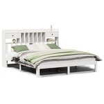 vidaXL Lit bibliothèque sans matelas blanc 180x200 cm bois pin massif