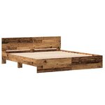 vidaXL Cadre de lit Bois Ancien 203 x 185 x 70 cm Bois d'ingénierie