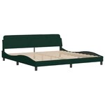 vidaXL Lit avec matelas Hanko vert foncé 200x200 cm velours