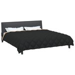 vidaXL Duvet d'hiver Noir et Taupe 220 x 240 cm Microfibre