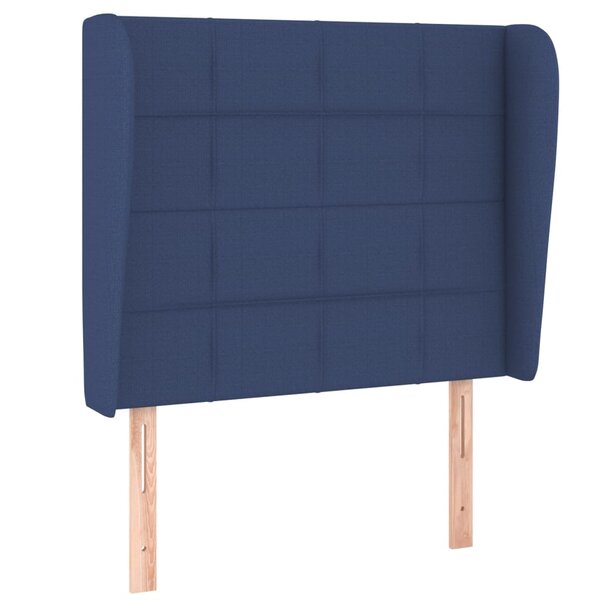 vidaXL Tête de lit avec oreilles Bleu 93x23x118/128 cm Tissu