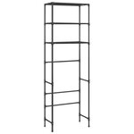 vidaXL Support de rangement de toilette à 3 niveaux Noir 53x28x169 cm