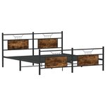 vidaXL Cadre de lit en métal sans matelas chêne fumé 183x213 cm