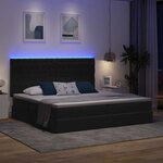 vidaXL Lit avec rangement et LED Gris foncé 200 x 200 cm Velours