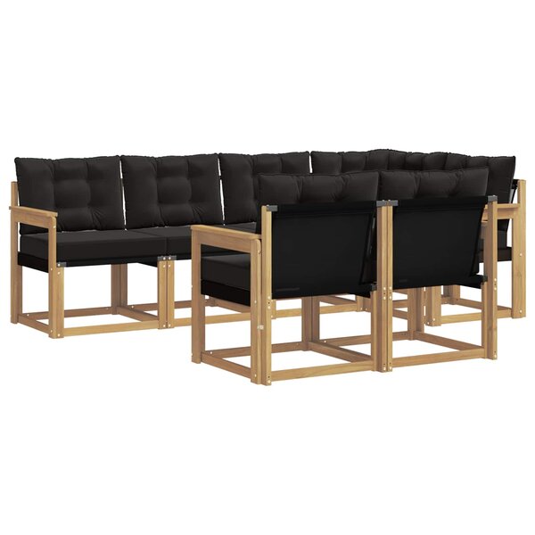 vidaXL Ensemble de canapés d'extérieur 7 pc Blanc et noir
