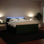 vidaXL Sommier à lattes de lit et matelas Vert foncé 200x200cm Velours