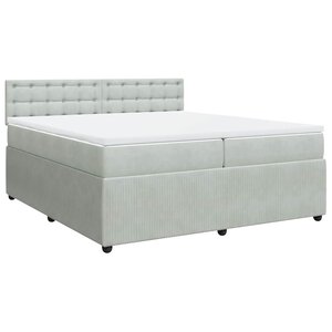 vidaXL Sommier à lattes de lit et matelas Gris clair 200x200cm Velours