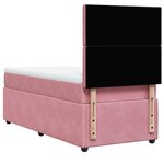 vidaXL Sommier à lattes de lit avec matelas Rose 100x200 cm Velours