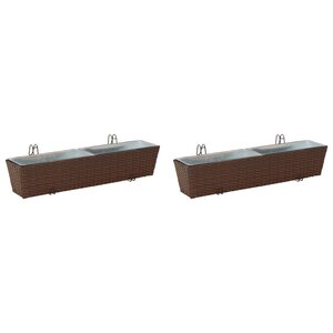 vidaXL Garde-Corps 2 pc Marron 80 x 17 x 17 cm métal