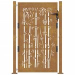 vidaXL Portail de jardin 105x155 cm acier corten design de bambou