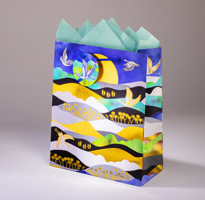 Sac cadeau Estampe GML 26 x H 32,5 vol oiseaux