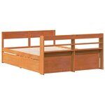 vidaXL Cadre de lit sans matelas cire marron 135x190cm bois pin massif