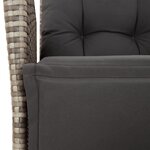 vidaXL Ensemble à manger de jardin 5 Pièces coussins gris résine tressée
