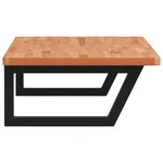 vidaXL Étagère de vasque murale acier et bois massif de hêtre