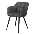 Lot de 4 chaises de salle à manger moderne design robuste 81 x 57 x 53 cm gris foncé noir 03_0009802