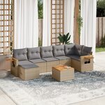 vidaXL Salon de jardin avec coussins 8 Pièces beige résine tressée