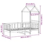 vidaXL Lit de jour avec toit sans matelas blanc 80x200 cm bois massif