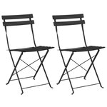 vidaXL Chaises de jardin pliantes 2 Pièces en acier anthracite