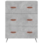 vidaXL Buffet haut Gris béton 69 5x34x180 cm Bois d'ingénierie