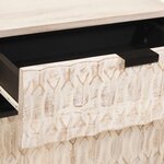 vidaXL Cabinet de chevet Blanc 50 x 33 x 60 cm Bois de mangue massif