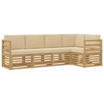 vidaXL Ensemble de canapés d'extérieur 5 pc Blanc et Beige Polyester