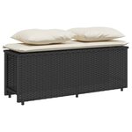 vidaXL Ensemble à manger de jardin avec coussins 3 Pièces Noir