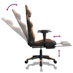 vidaXL Chaise de jeu avec repose-pied Noir et orange Similicuir