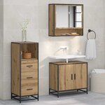 vidaXL Ensemble de mobilier de salle de bain 3 Pièces chêne artisanal