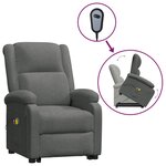 vidaXL Fauteuil de massage inclinable Gris foncé Tissu