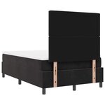 Lit à ressorts vidaXL avec matelas Noir 120x200 cm Velours