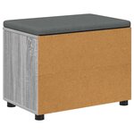 vidaXL Banc d'entrée avec coussin Uni Gris Sonoma 60 x 38 x 46 cm