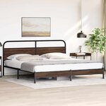 vidaXL Cadre de lit en métal sans matelas chêne marron 180x200 cm