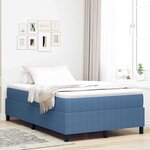 Lit à ressort vidaXL Bleu 120x200 cm en tissu velours côtelé