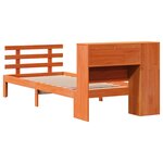 vidaXL Lit bibliothèque sans matelas cire marron 75x190 cm pin massif
