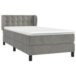vidaXL Sommier à lattes de lit et matelas Gris clair 100x200cm Velours
