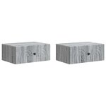 vidaXL Cabinet de chevet mural 2 pièces Sonoma gris 49 x 34 5 x 20 cm