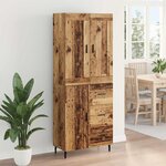 vidaXL Haut Armoire 2 Pièces Bois Ancien Bois Aggloméré et Verre