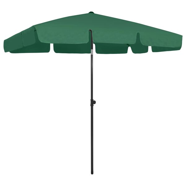 vidaXL Parasol de plage vert 200x125 cm