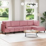 vidaXL Ensemble de meubles pour le salon 5 Pièces Rose Velours